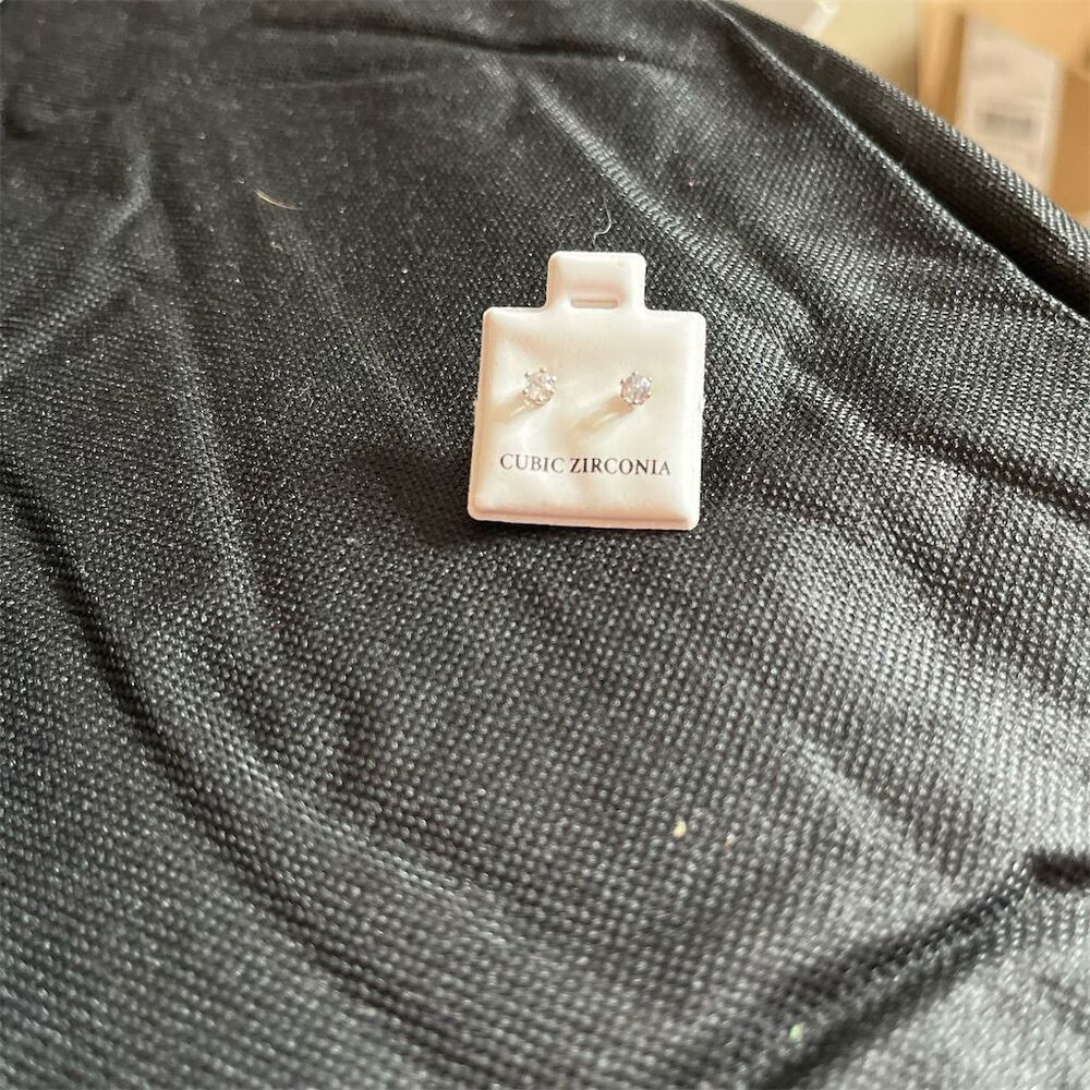 Chloe Silver Round Cubic Zirconia Stud Earrings Nickel-Free​